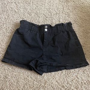 Wild fable paperbag waist black denim shorts
